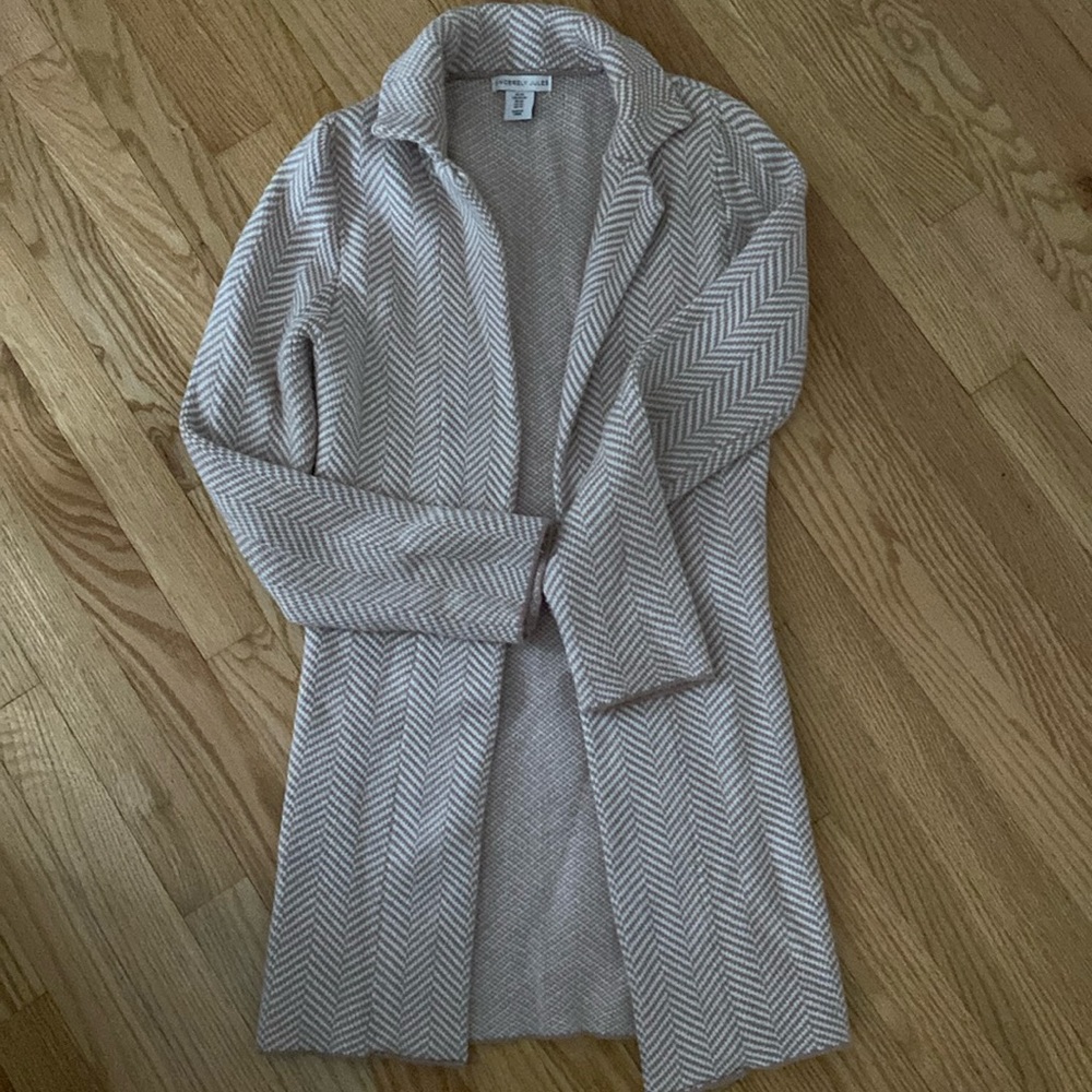 Pink and white cardigan